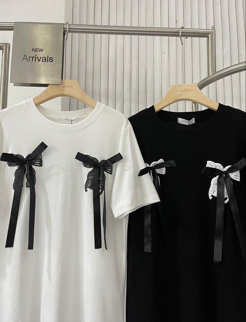 Women Casual Bow Detail T-Shirts